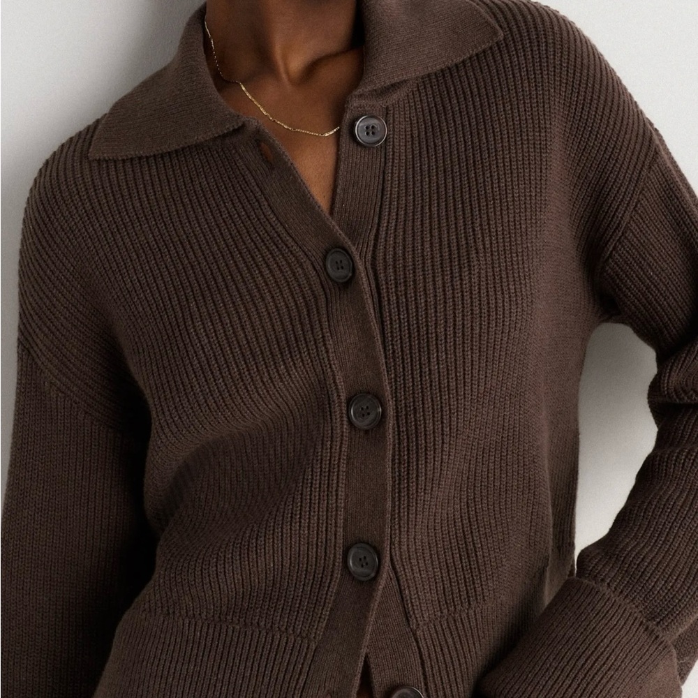 100% Organic Cotton Fisherman Collared Cardigan